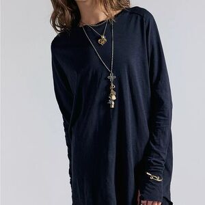 We the free Elegant grey Long Sleeve Top